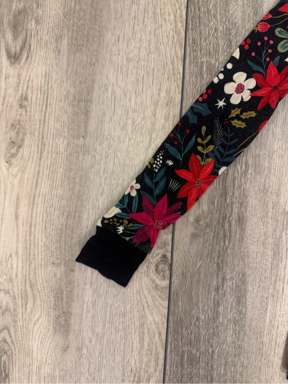 Little Sleepies Black Holiday Poinsettia Long Sleeve Pajama Set